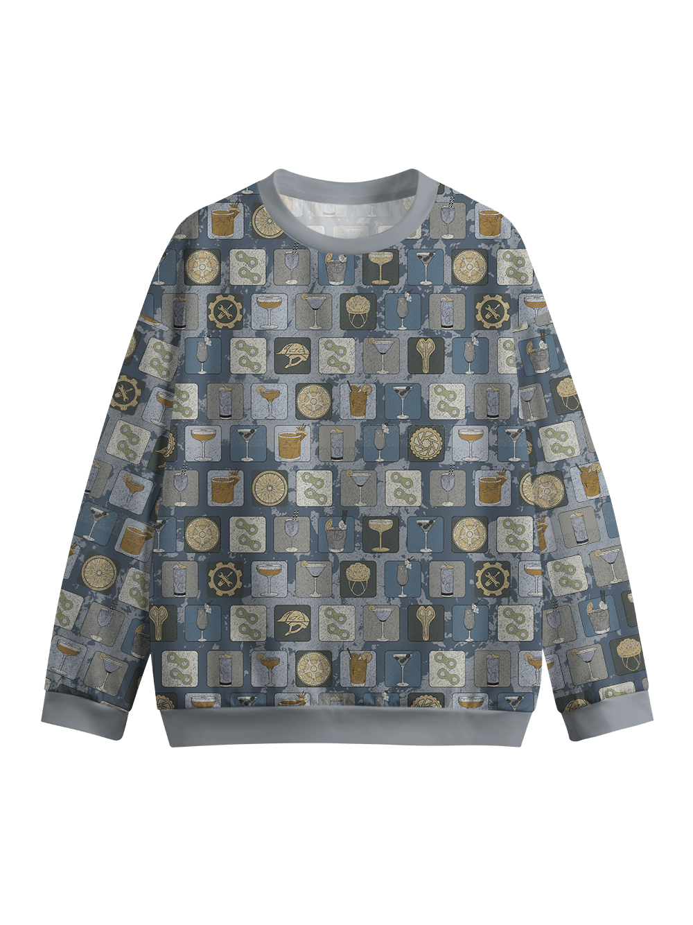 Orionride Mellow Cocktails Crew Neck Pullover Sweatshirt