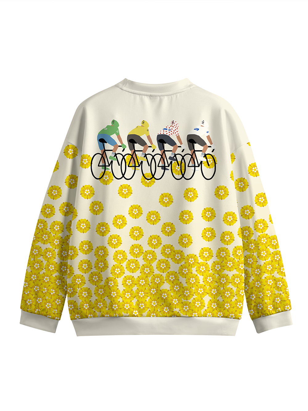 Orionride Pedal To The Bloom Crew Neck Pullover Sweatshirt