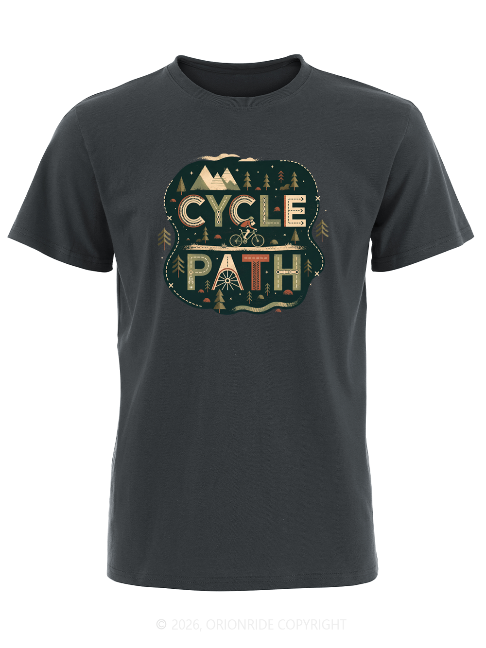 Orionride Word Cycle Path Short Sleeves Bike T-Shirt