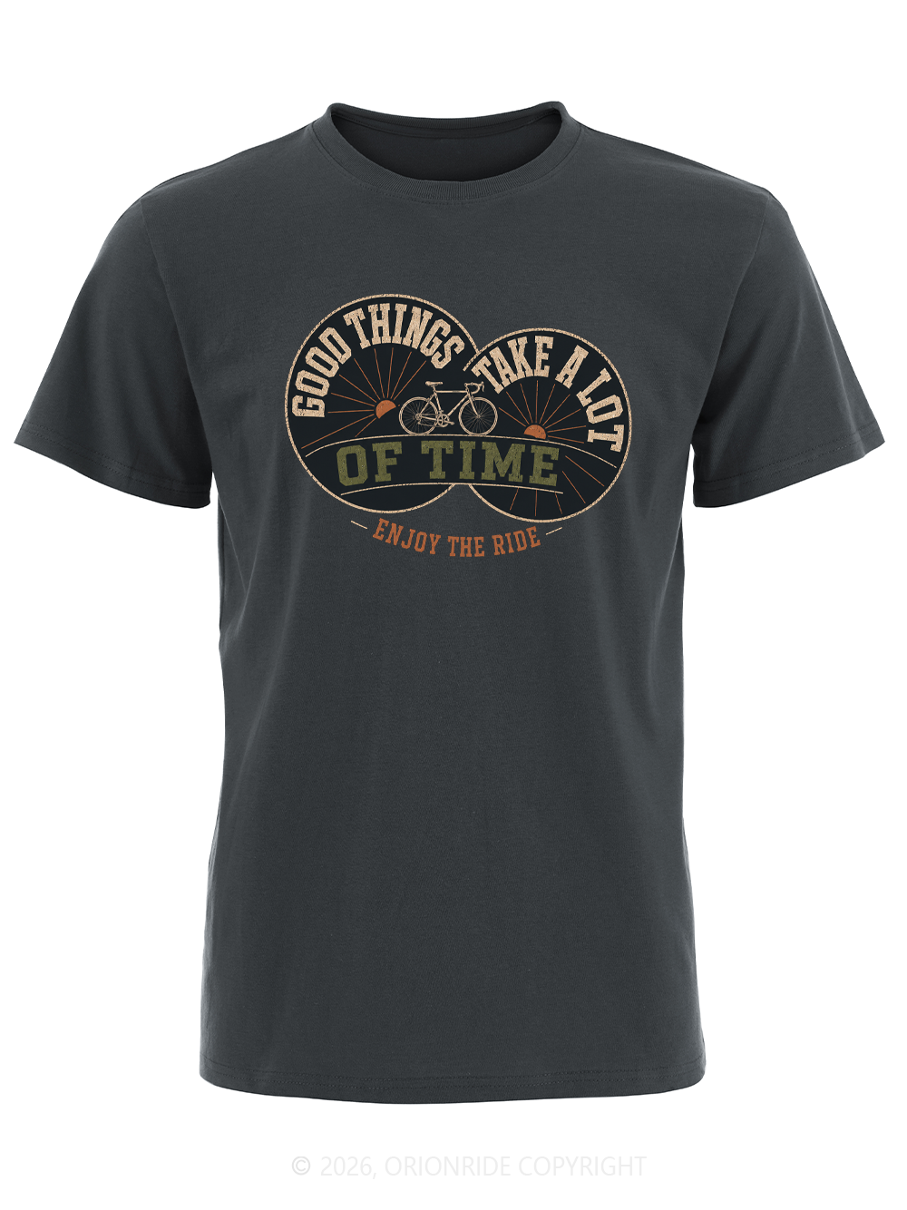 Orionride Vintage Wheel Short Sleeves Bike T-Shirt