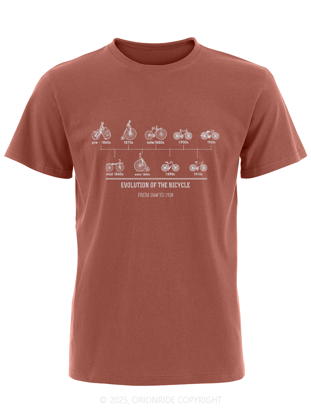 Orionride History Of Bicycle Development Short Sleeves Bike T-Shirt