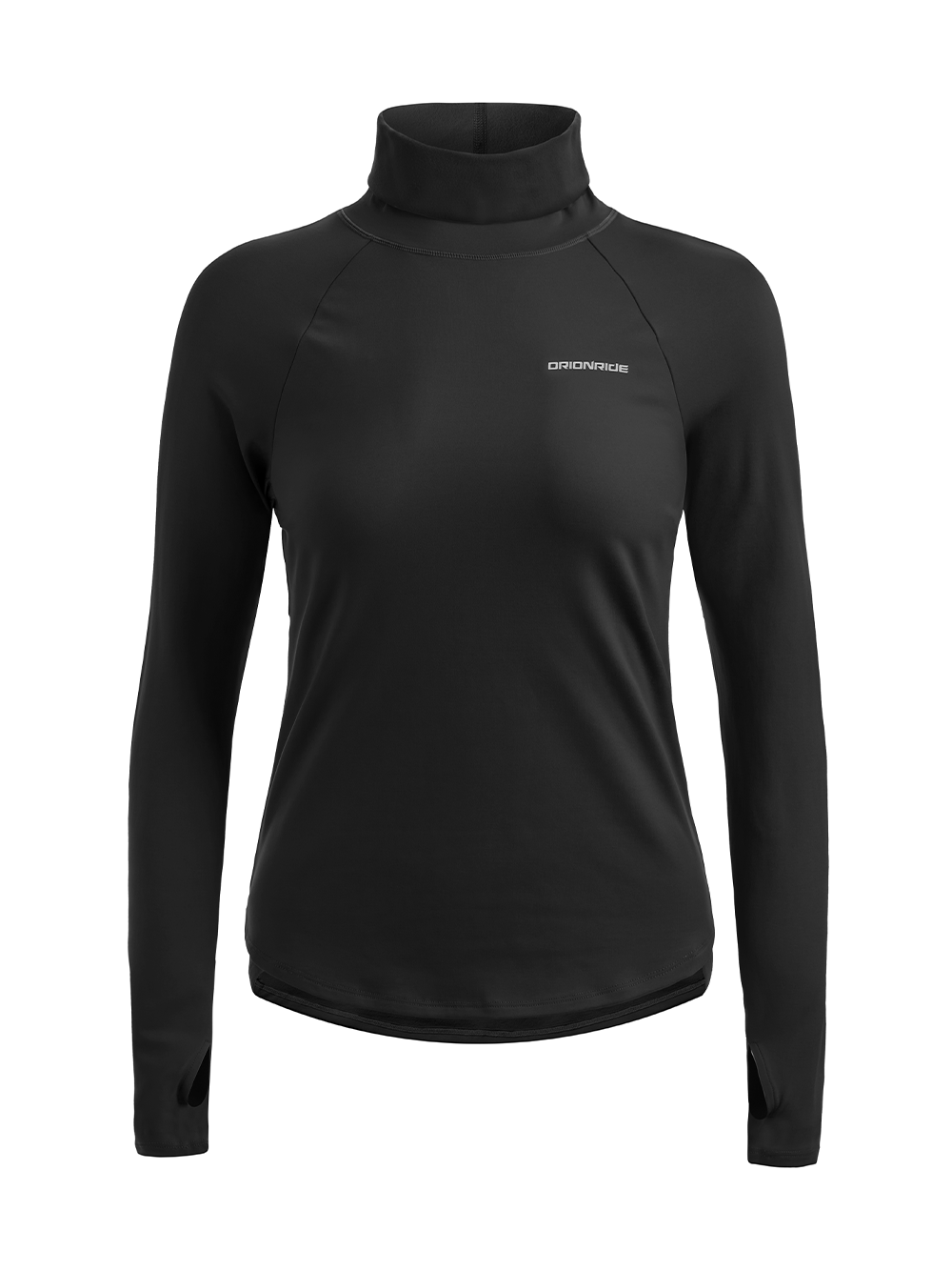 Orionride Women's Turtleneck Thermal Long Sleeve Cycling Shirt Black
