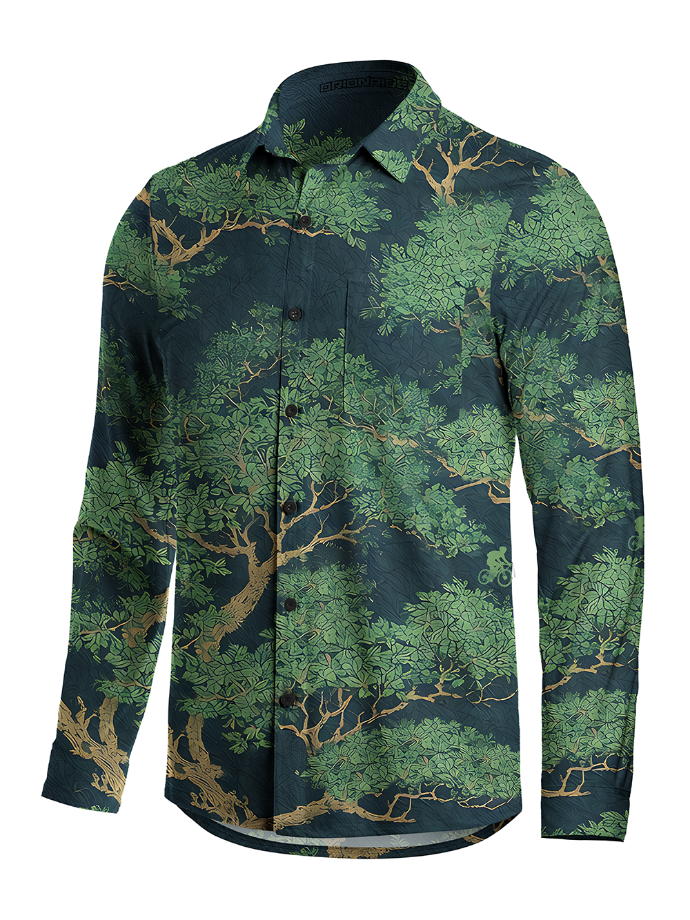 Orionride Lush And Leafy Men's Stretchy Breathable Long Sleeve Gravel Shirt