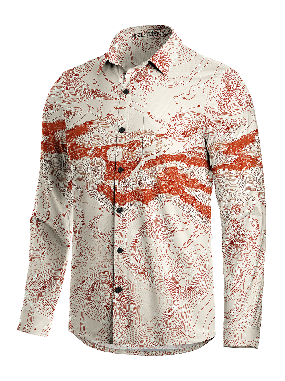 Orionride Enthusiasm Contour Lines Men's Stretchy Breathable Long Sleeve Gravel Shirt