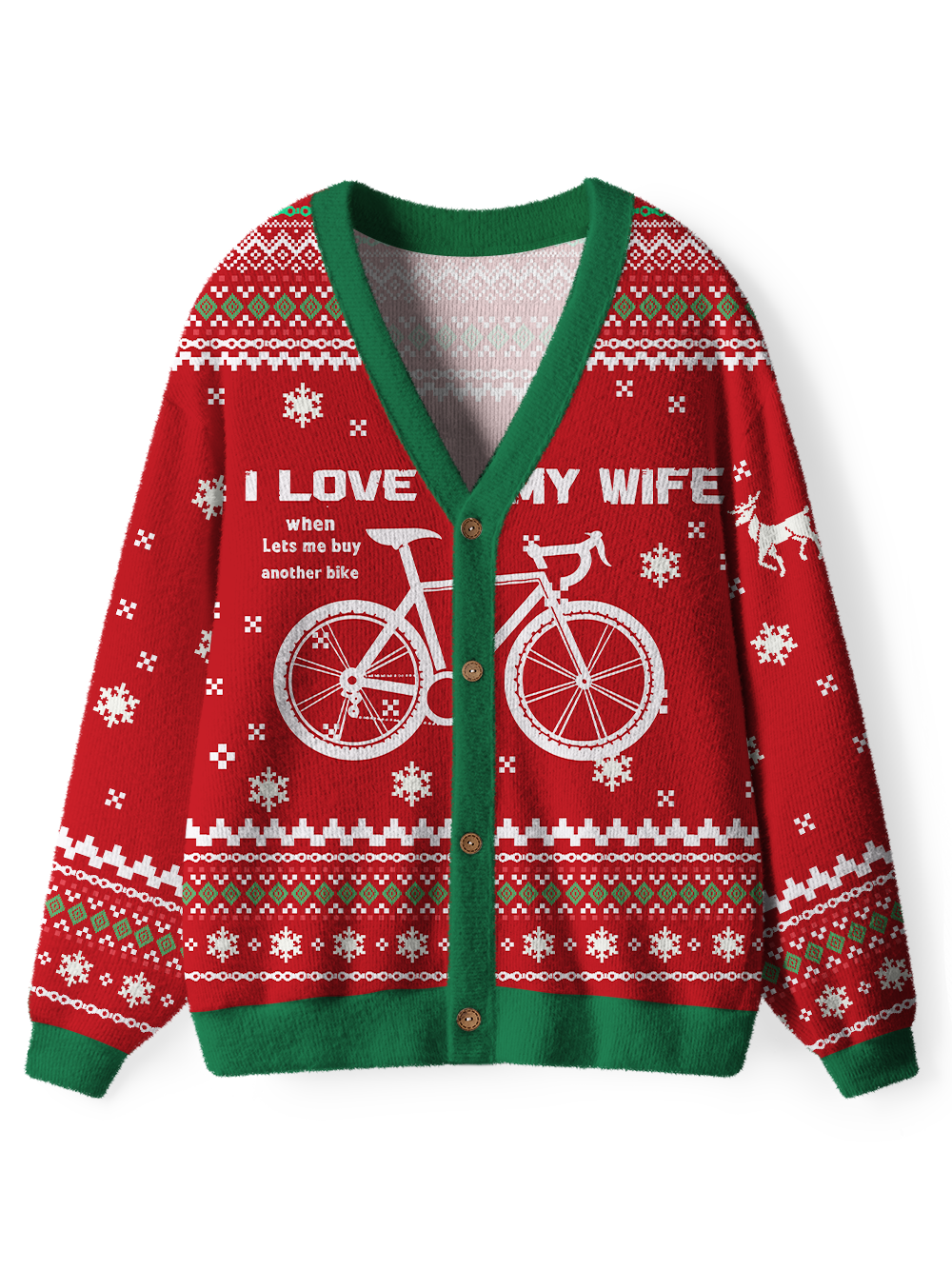 Orionride I Love My Wife Men's Cardigan Knit Sweaters