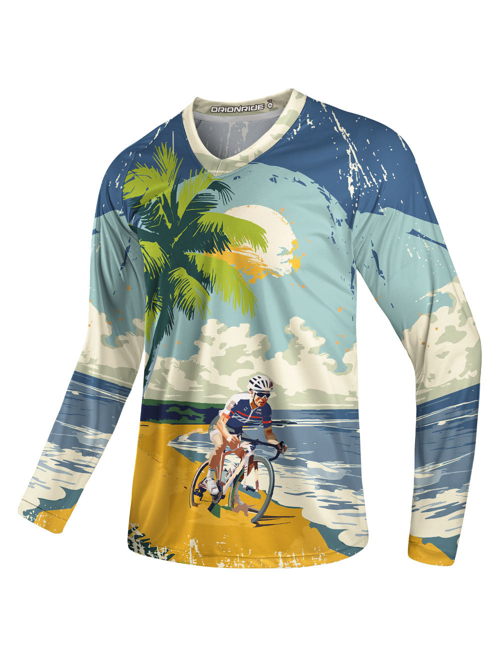 Orionride Tropical Beach Long Sleeve Downhill Jersey