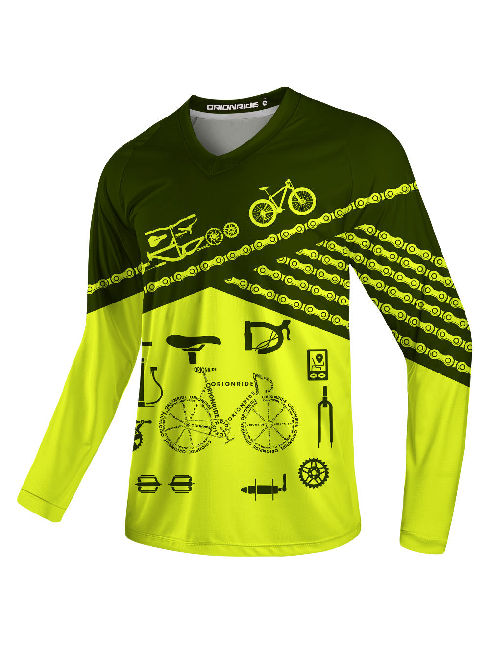 Orionride Letter Stitching Bicycle Long Sleeve Downhill Jersey