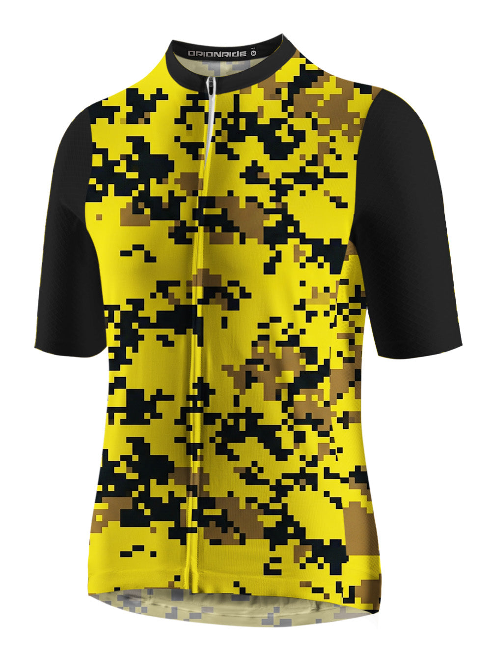 Orionride Yellow Black Mosaic Short Sleeves Cycling Jersey