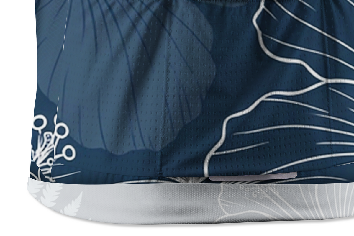 Orionride Blue Line Hibiscus Short Sleeves Women's Jersey