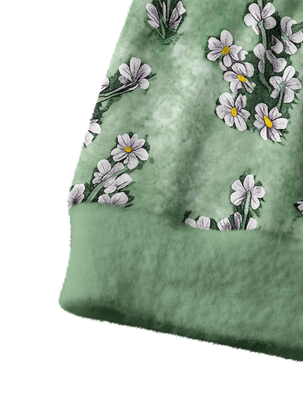 Orionride Dye Flower Women's Fuzzy Knit Cardigan