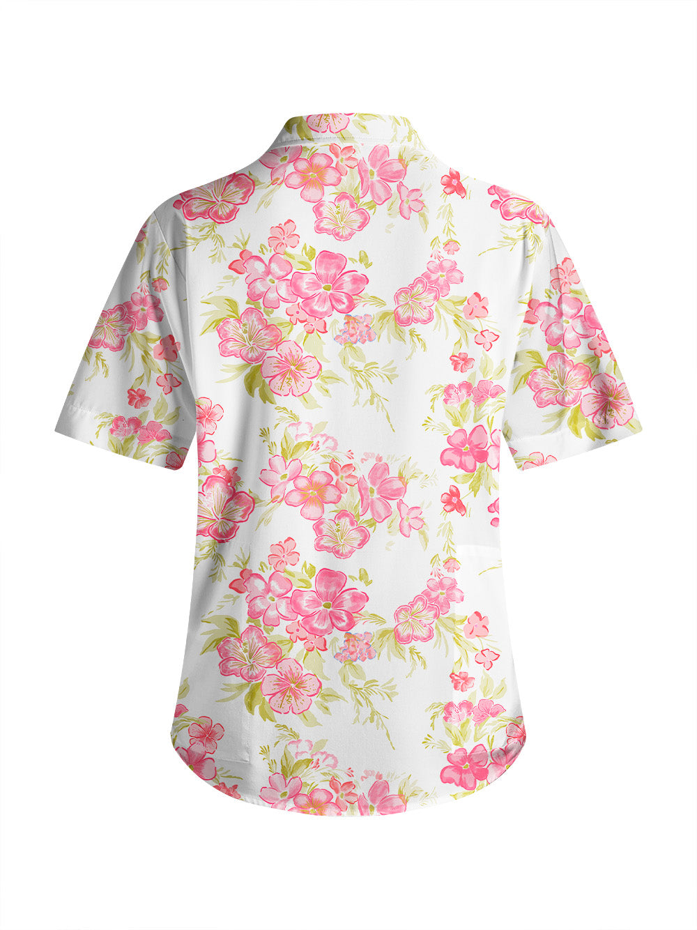 Orionride Fragrant Peach Blossoms Zipper Pockets Ultra Lightweight Short Sleeves Women's Gravel Shirt