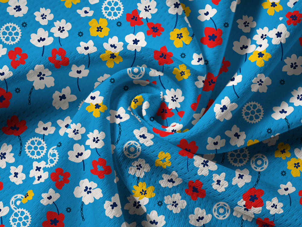 Orionride Floral Gear Long Sleeve Half Zipper Mountain Bike Jersey