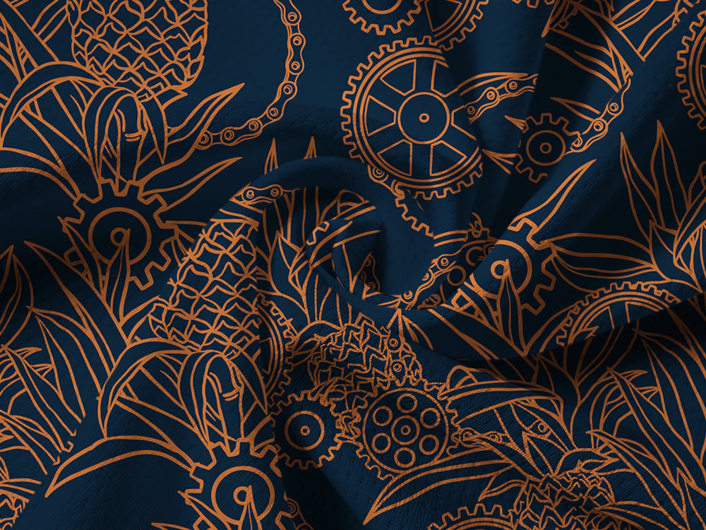 Orionride Pineapple Isle Long Sleeve Half Zipper Mountain Bike Jersey