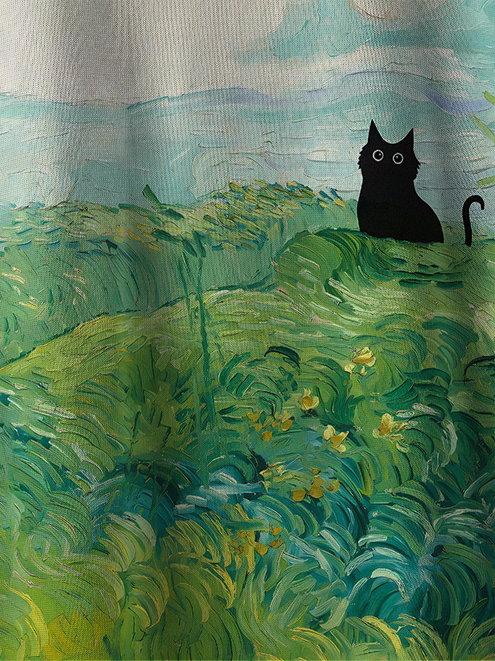 Orionride Oil Painting Black Cat Men's Sweaters