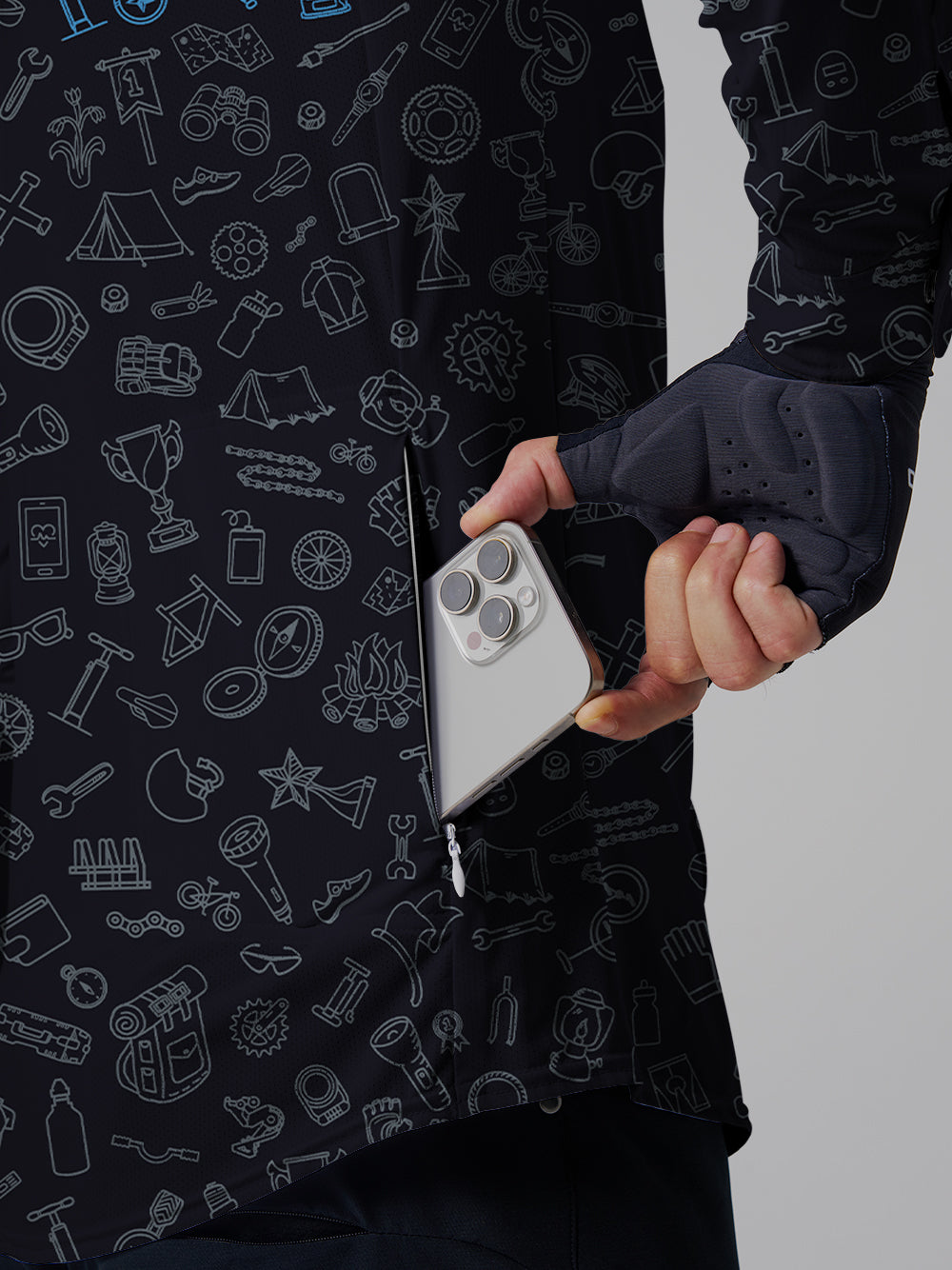 Orionride Sprite Parts Men's Stretchy Breathable Long Sleeve Gravel Shirt