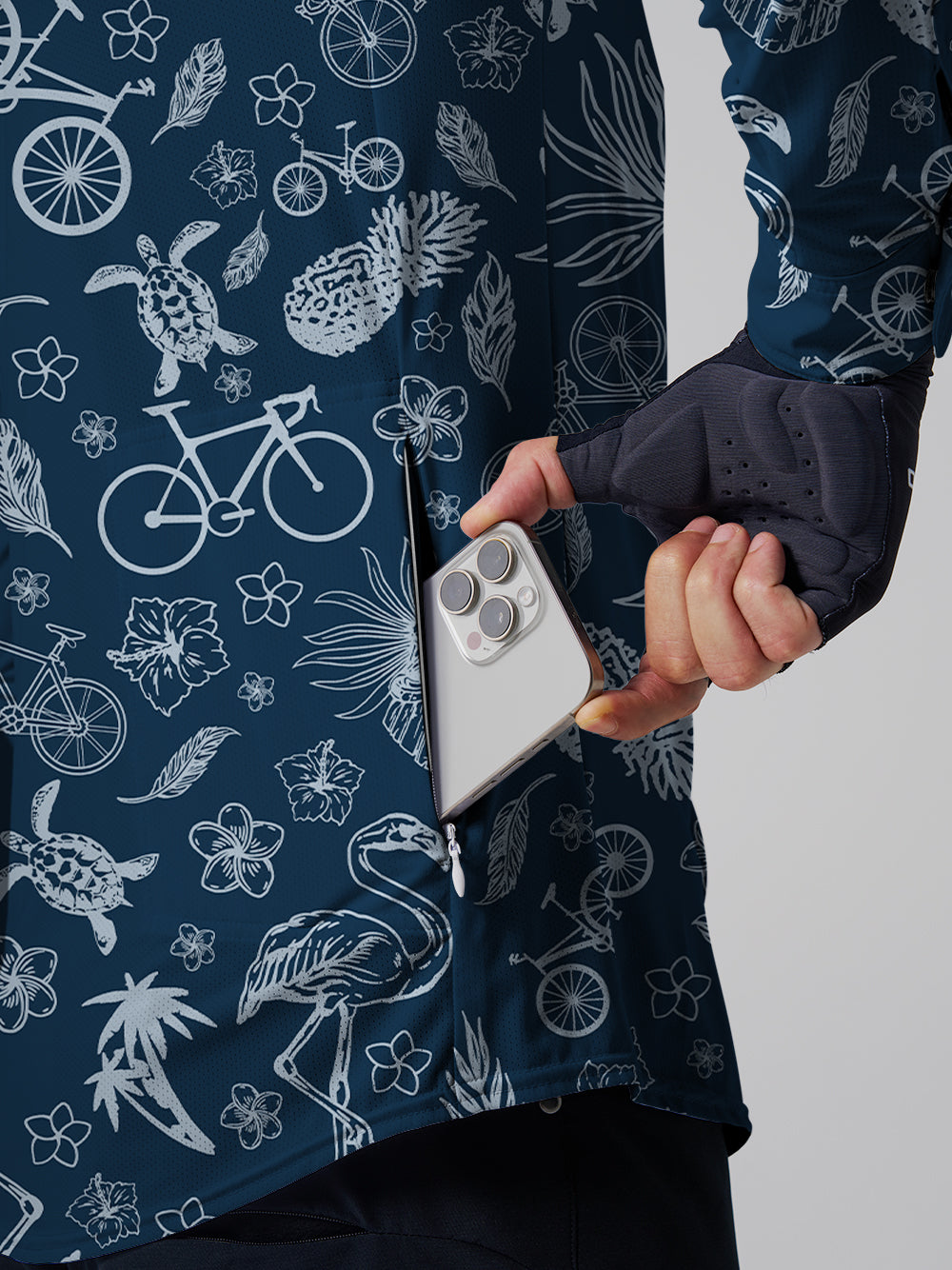 Orionride Marine Life Men's Stretchy Breathable Long Sleeve Gravel Shirt