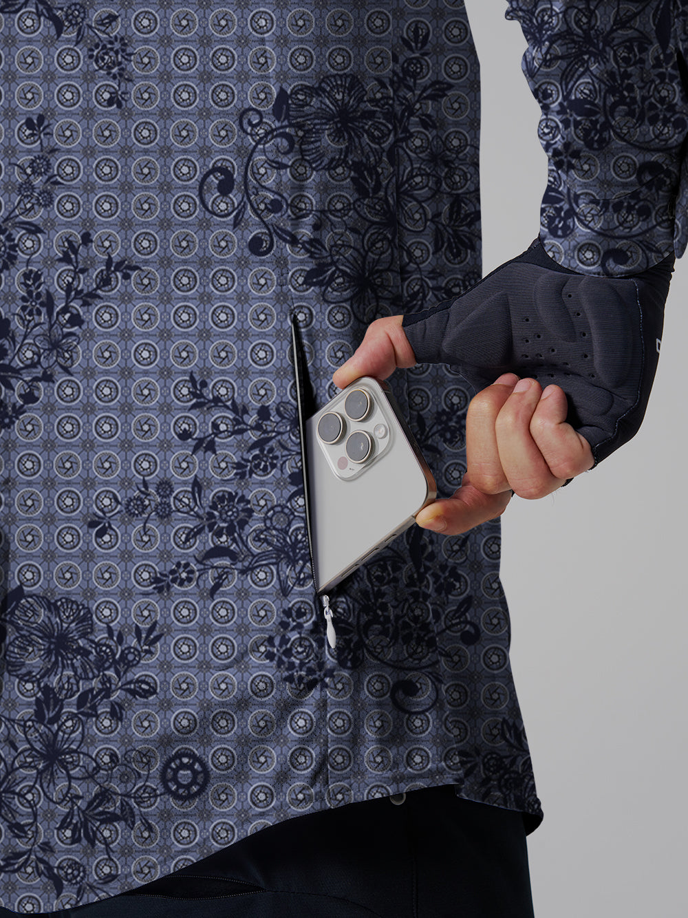 Orionride Hibiscus Secret Men's Stretchy Breathable Long Sleeve Gravel Shirt