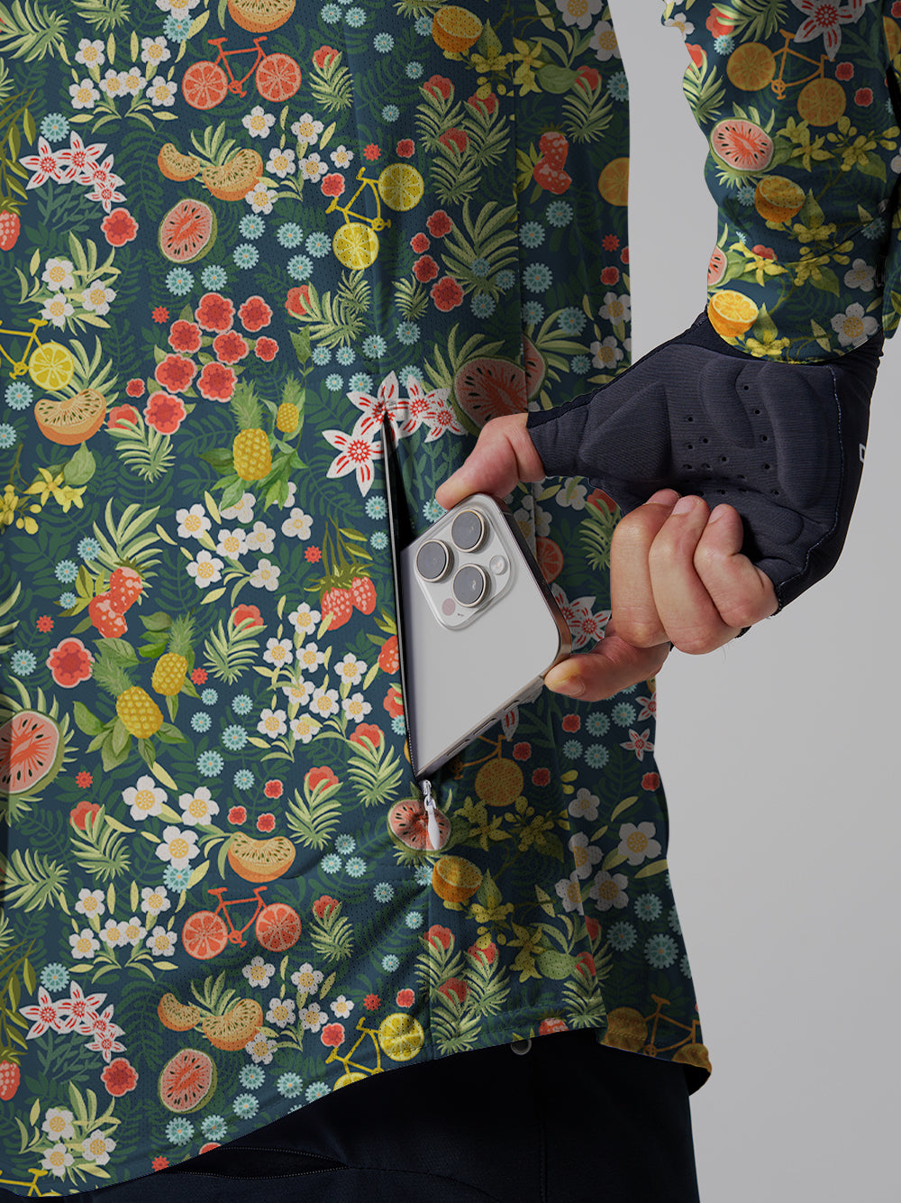 Orionride Juicy Fruit Men's Stretchy Breathable Long Sleeve Gravel Shirt