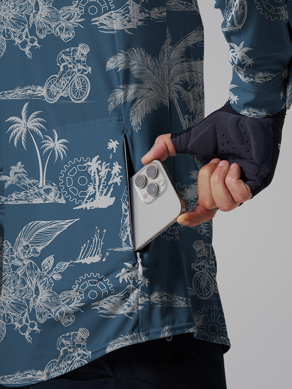 Orionride Passionate Island Men's Stretchy Breathable Long Sleeve Gravel Shirt