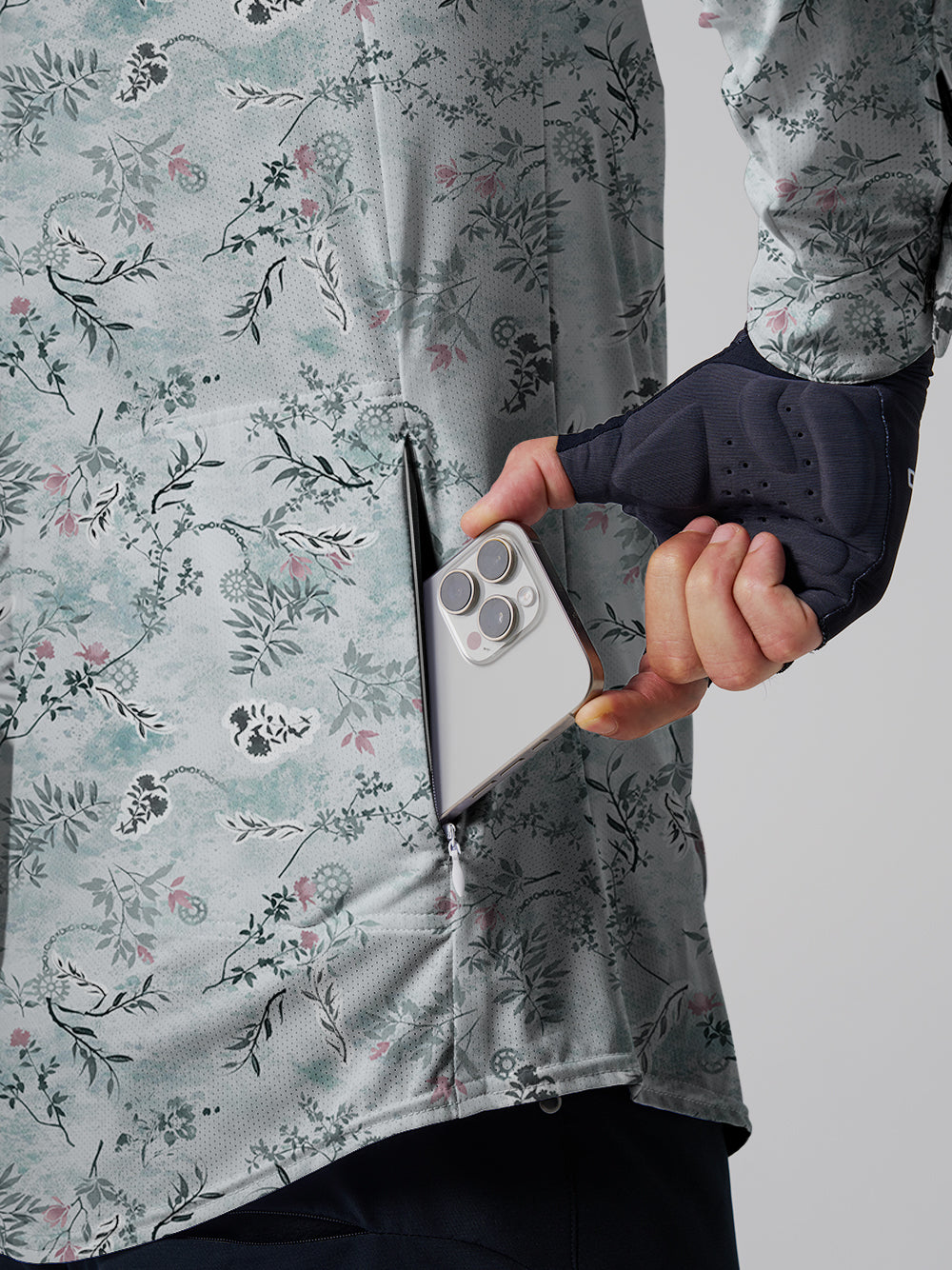 Orionride Whispering Leaves Men's Stretchy Breathable Long Sleeve Gravel Shirt