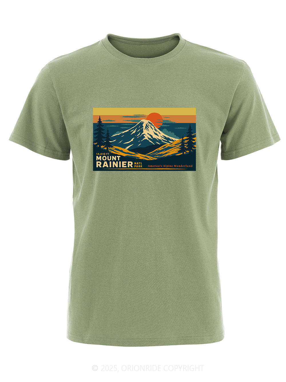 Orionride Mountain Top View Short Sleeves Bike T-Shirt