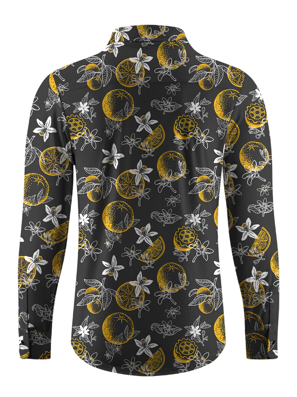 Orionride Fresh Oranges Men's Stretchy Breathable Long Sleeve Gravel Shirt