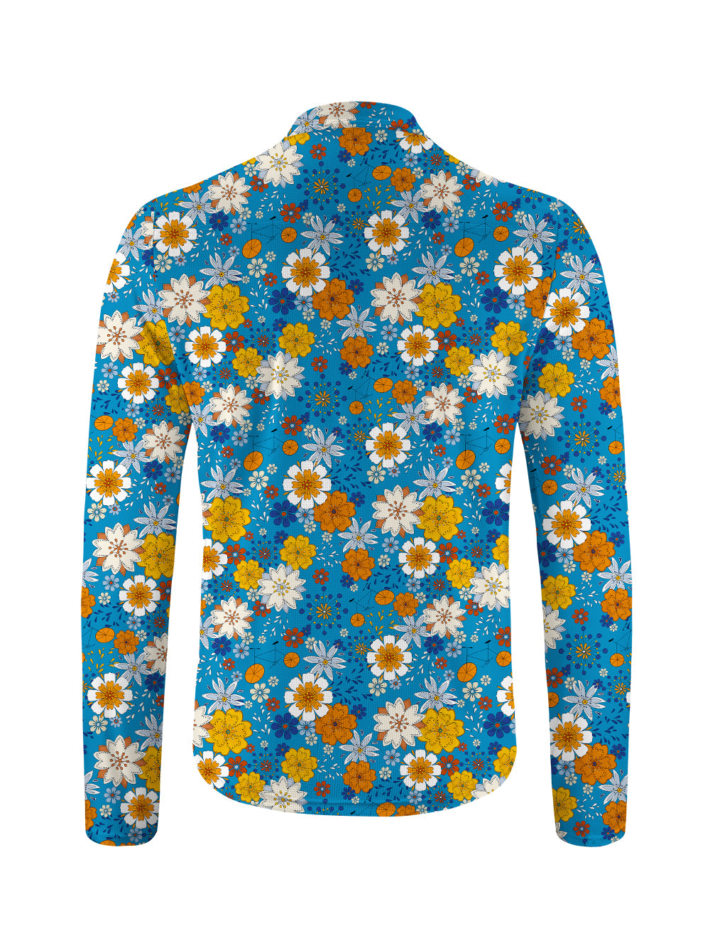 Orionride Fragrant Flowers Long Sleeve Half Zipper Mountain Bike Jersey