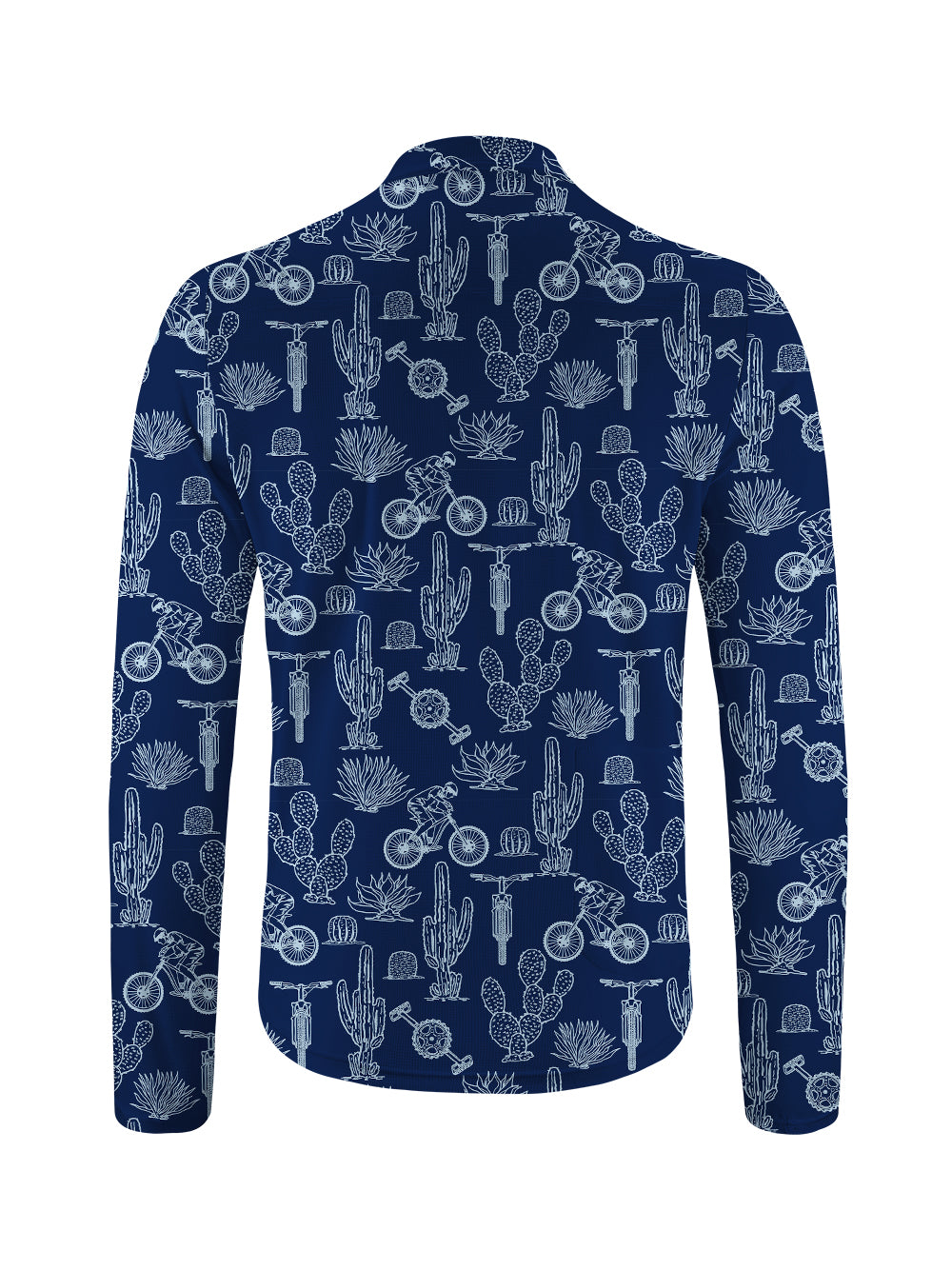 Orionride Desert Cactus Long Sleeve Half Zipper Mountain Bike Jersey
