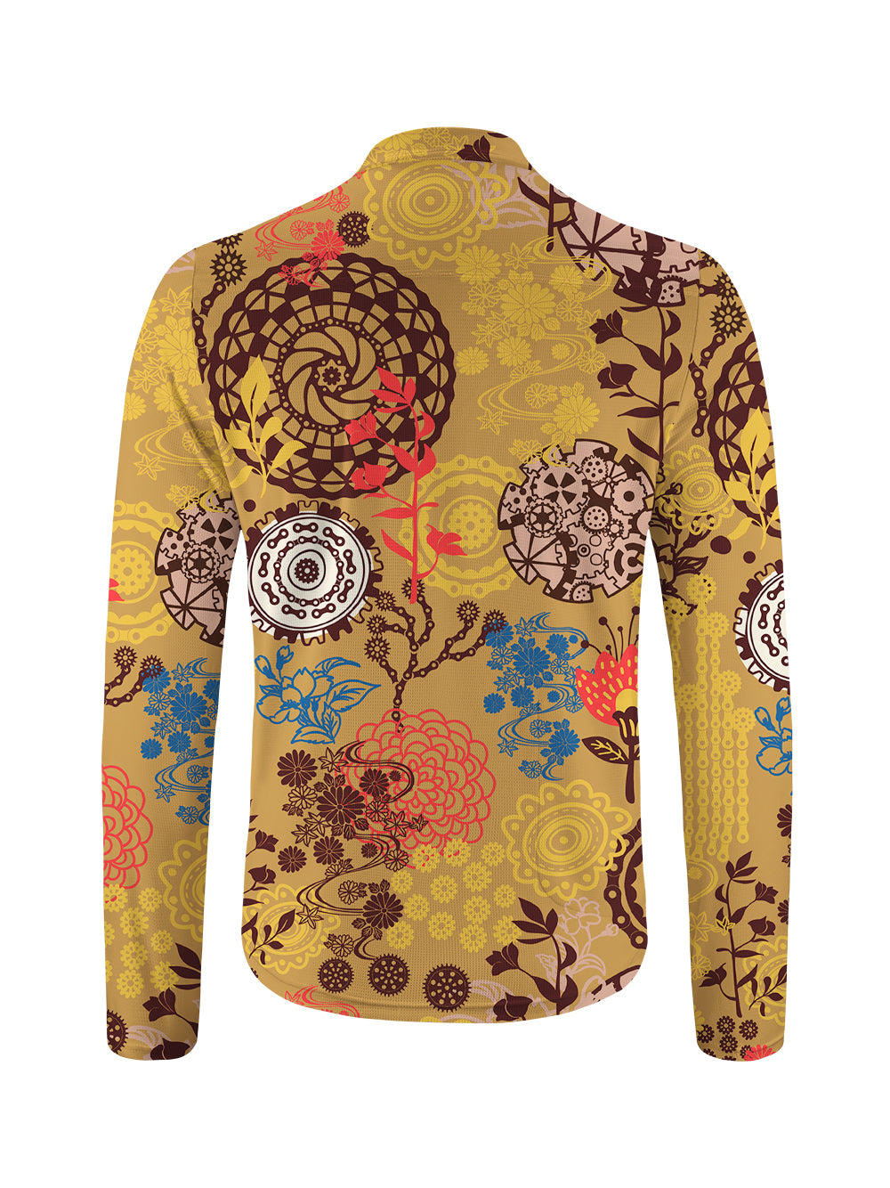 Orionride Magical Flowers Long Sleeve Half Zipper Mountain Bike Jersey