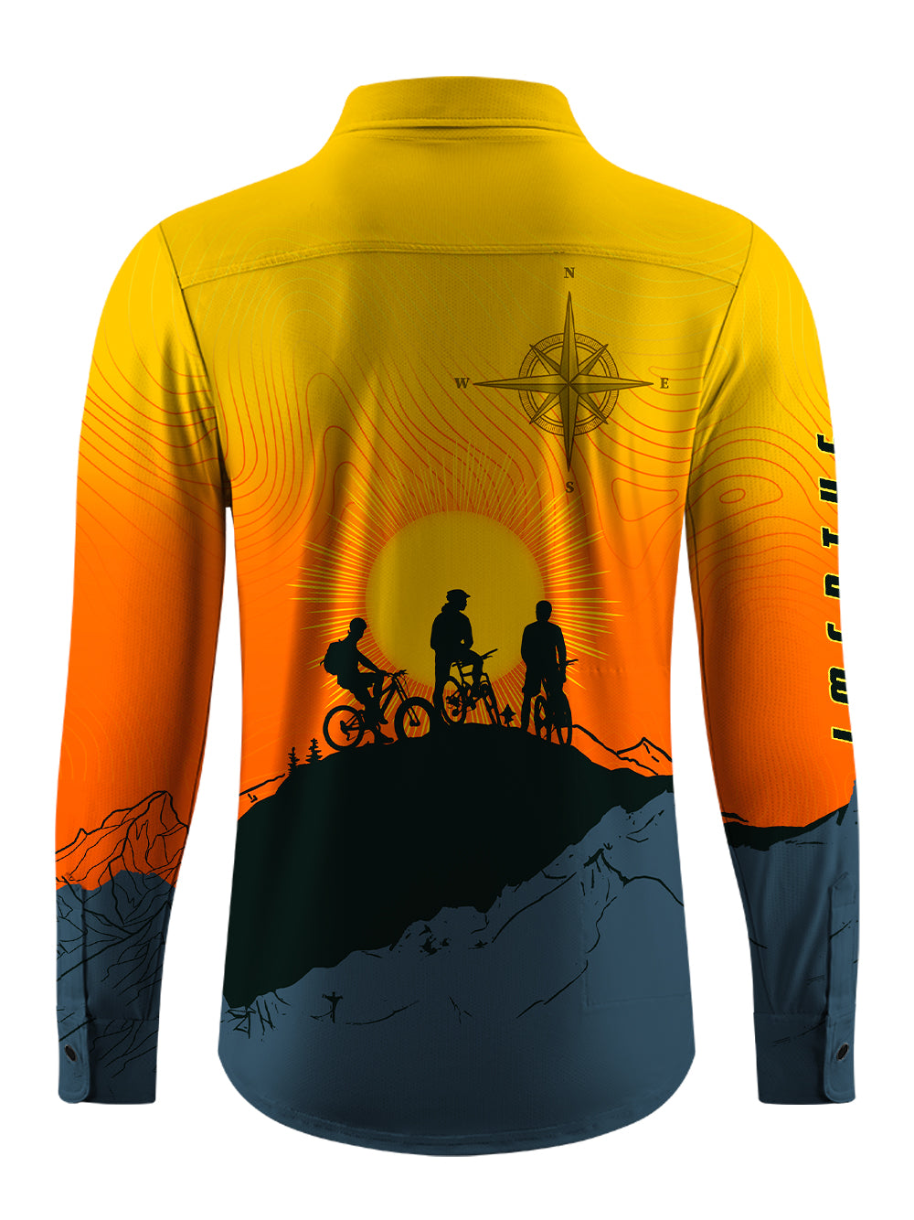 Orionride Sunrise Adventure Men's Stretchy Breathable Long Sleeve Gravel Shirt