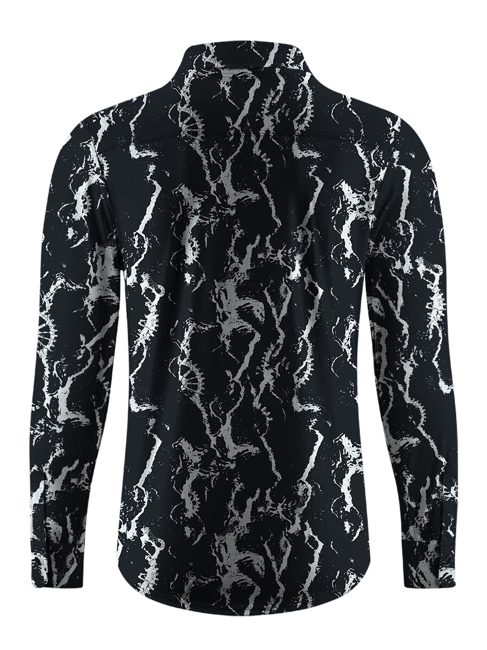 Orionride Marble Stripes Men's Stretchy Breathable Long Sleeve Gravel Shirt