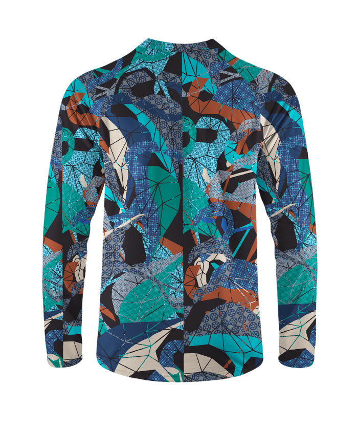 Orionride Geometric Flamingo Long Sleeve Downhill Jersey
