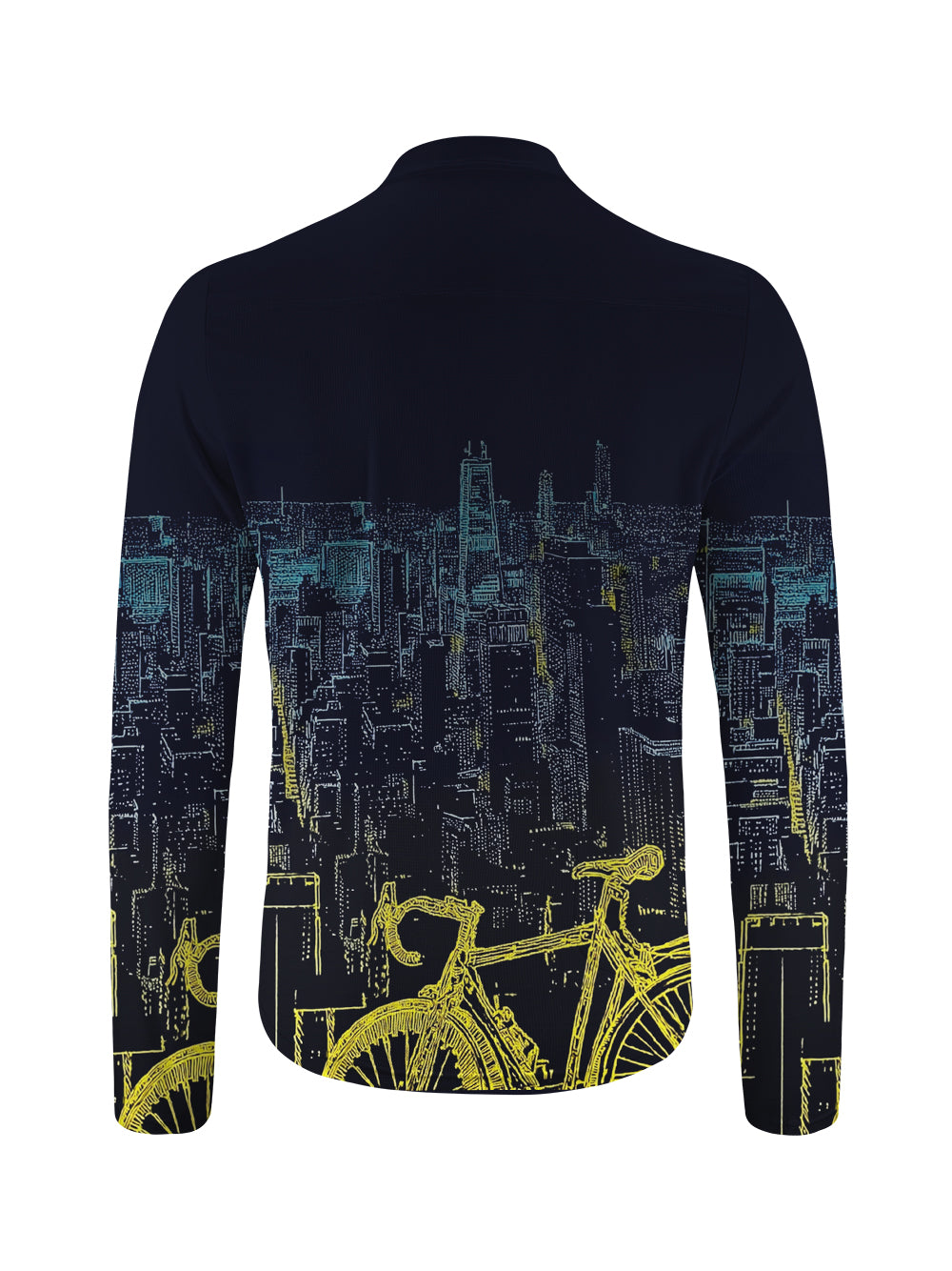 Orionride City Night View Long Sleeve Half Zipper Mountain Bike Jersey