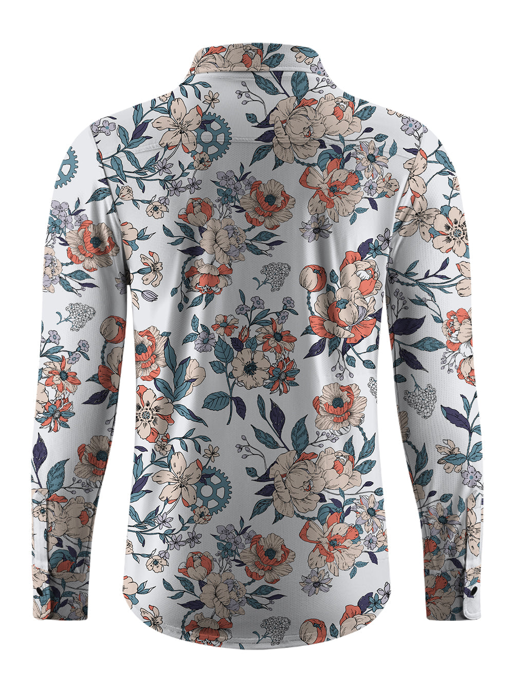Orionride Buds Of Flowers Men's Stretchy Breathable Long Sleeve Gravel Shirt