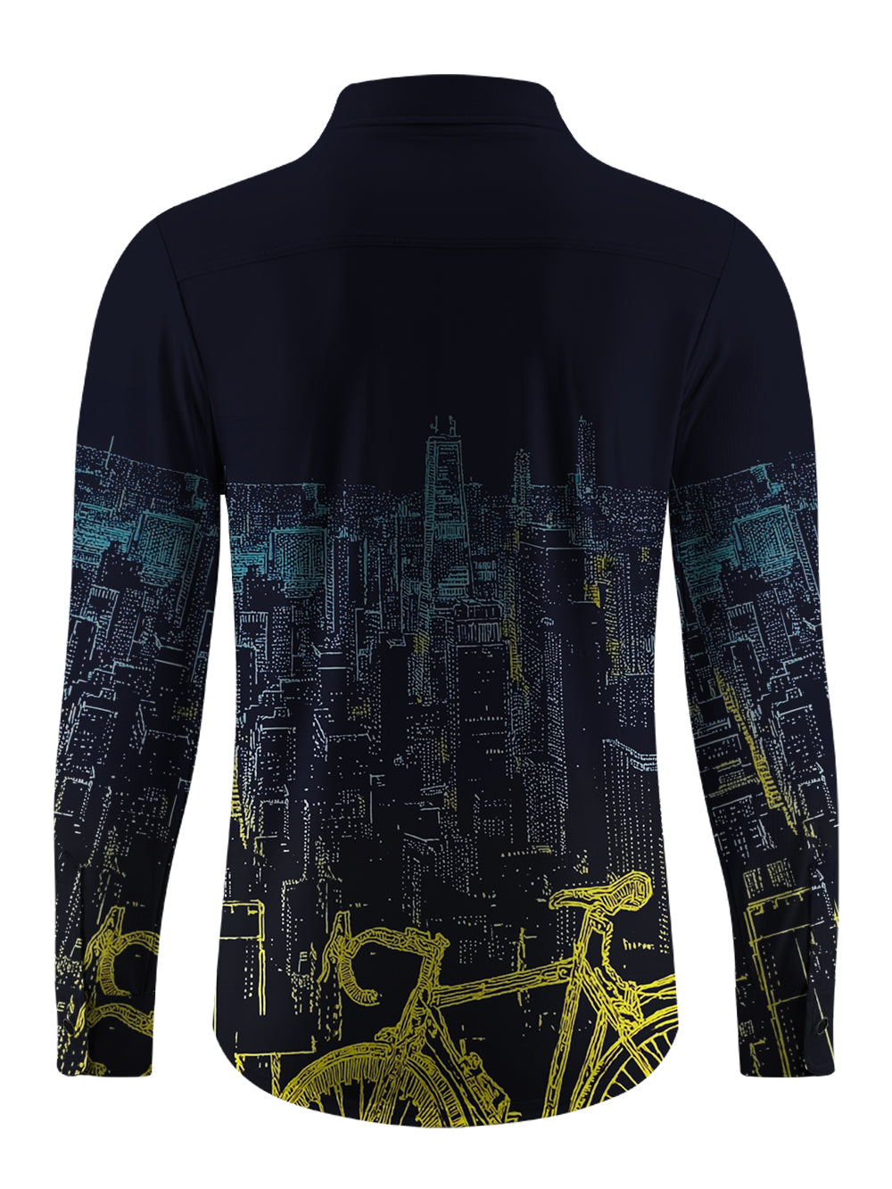 Orionride City Night View Men's Stretchy Breathable Long Sleeve Gravel Shirt