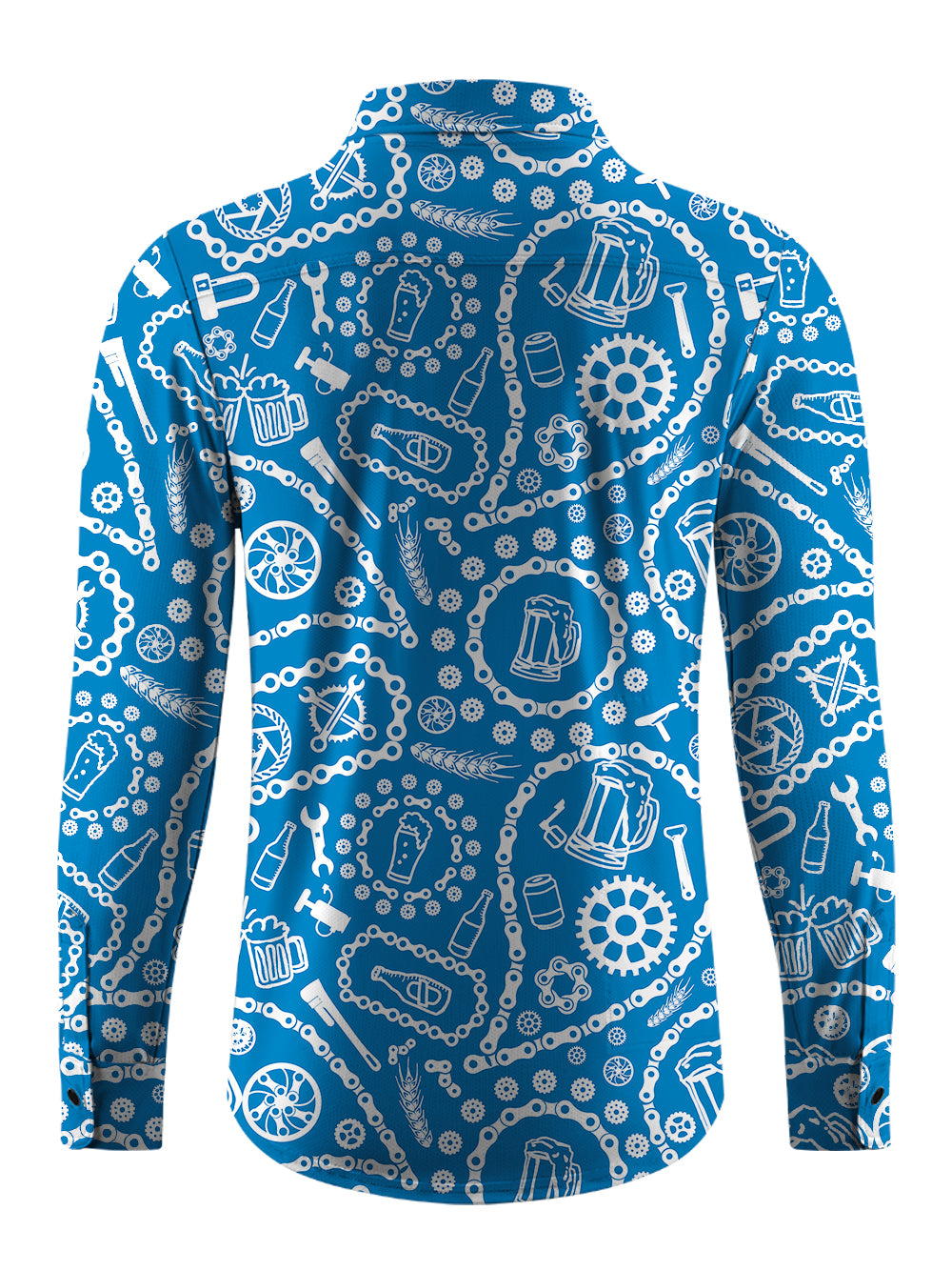 Orionride Chain And Beer Men's Stretchy Breathable Long Sleeve Gravel Shirt