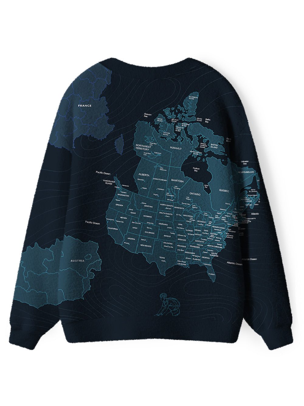 Orionride Travel Around The World Men's Cardigan Knit Sweaters