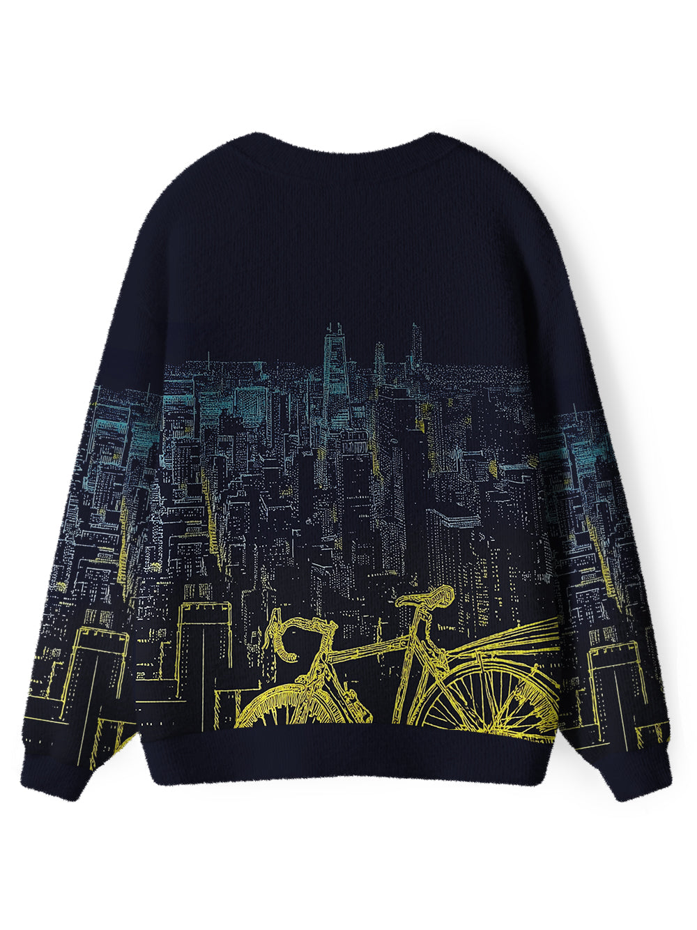 Orionride City Night View Men's Cardigan Knit Sweaters