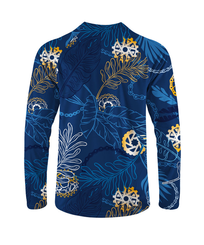 Orionride Watercolor Leaves Long Sleeve Downhill Jersey