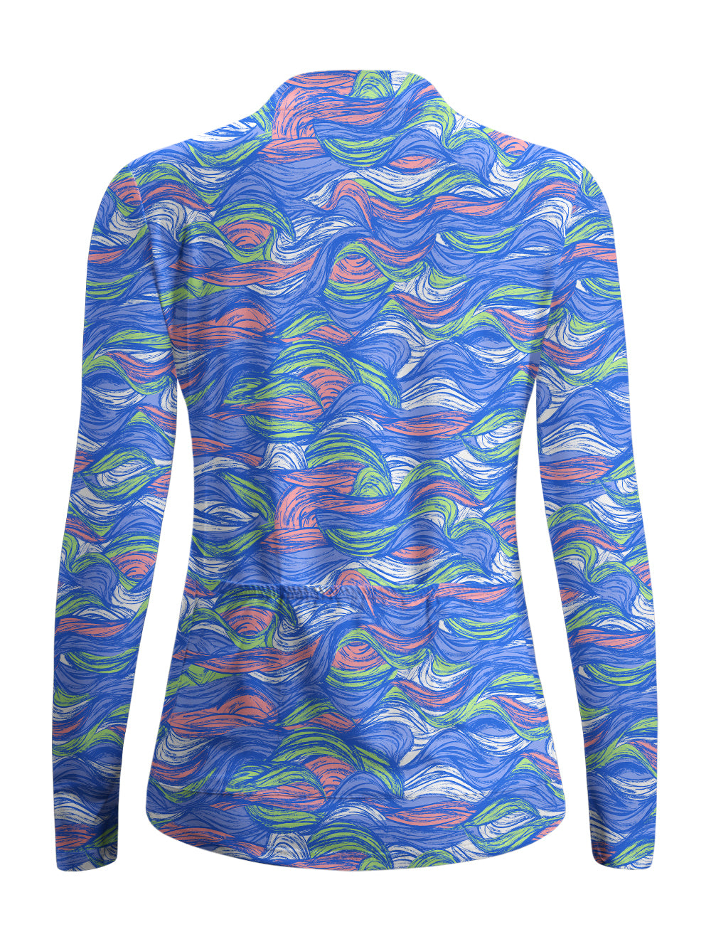 Orionride Hand-Painted Waves Women's Quarter Zipper Long Sleeve Jersey