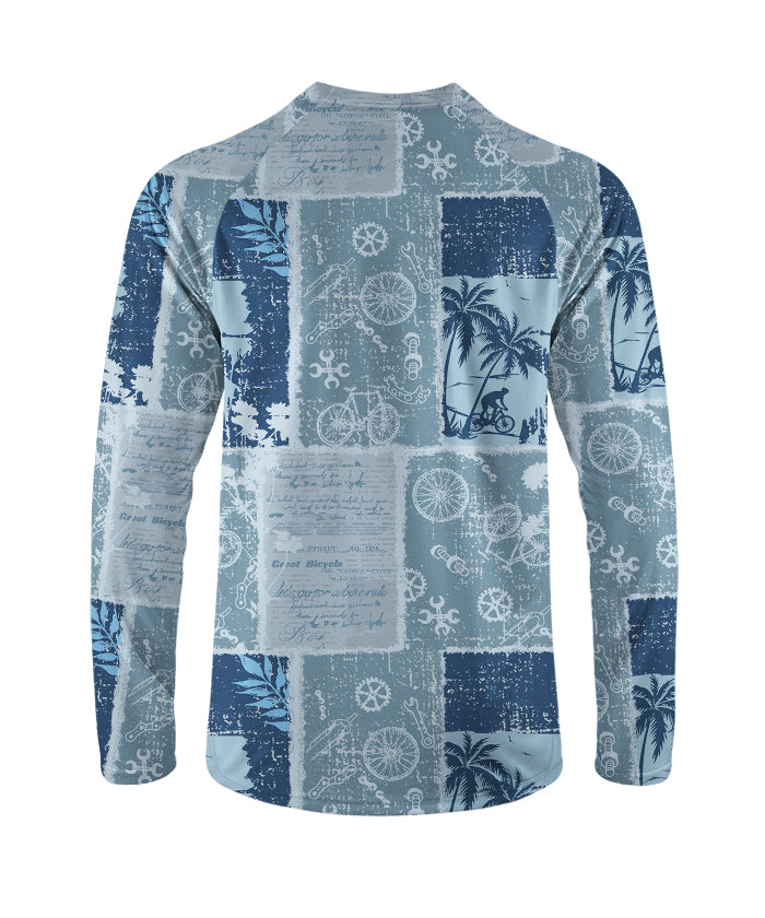 Orionride Cycling Newspaper Long Sleeve Downhill Jersey