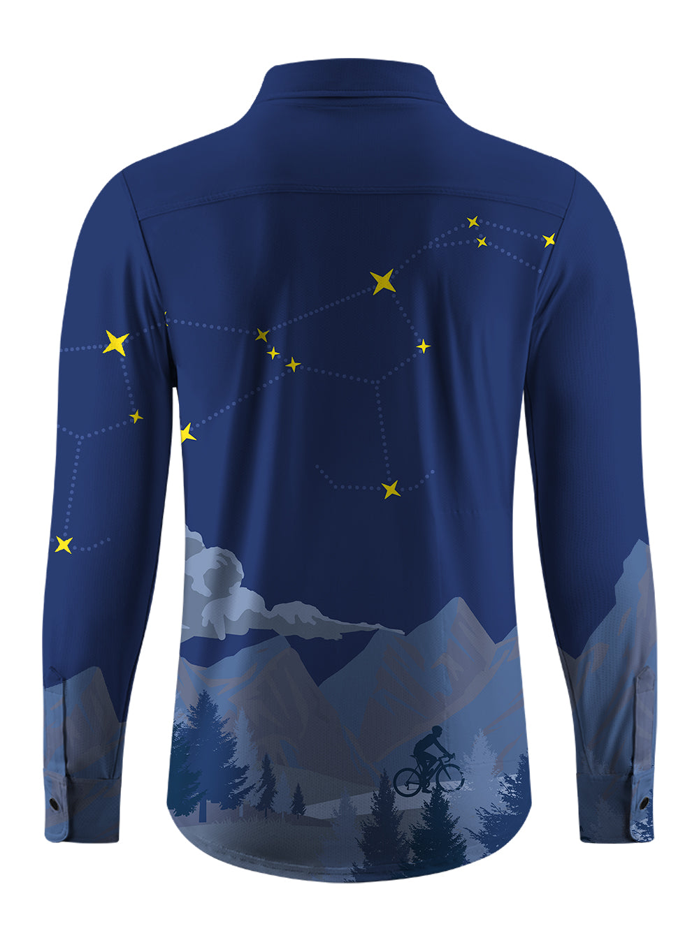 Orionride Cycling Under The Stars Men's Stretchy Breathable Long Sleeve Gravel Shirt
