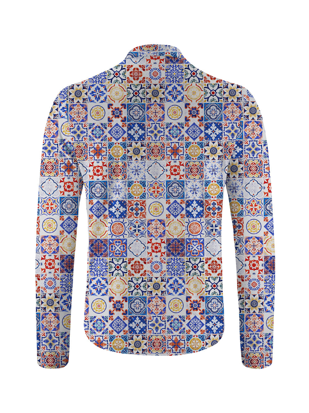 Orionride Flower Tiles Long Sleeve Half Zipper Mountain Bike Jersey