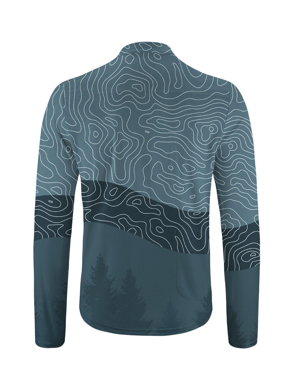 Orionride Challenging Contour Lines Long Sleeve Half Zipper Mountain Bike Jersey
