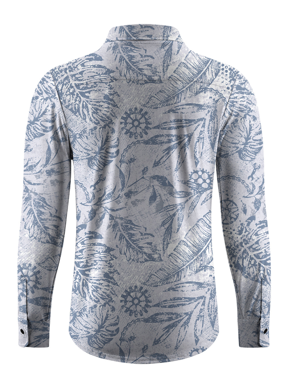 Orionride Leaf Texture Men's Stretchy Breathable Long Sleeve Gravel Shirt