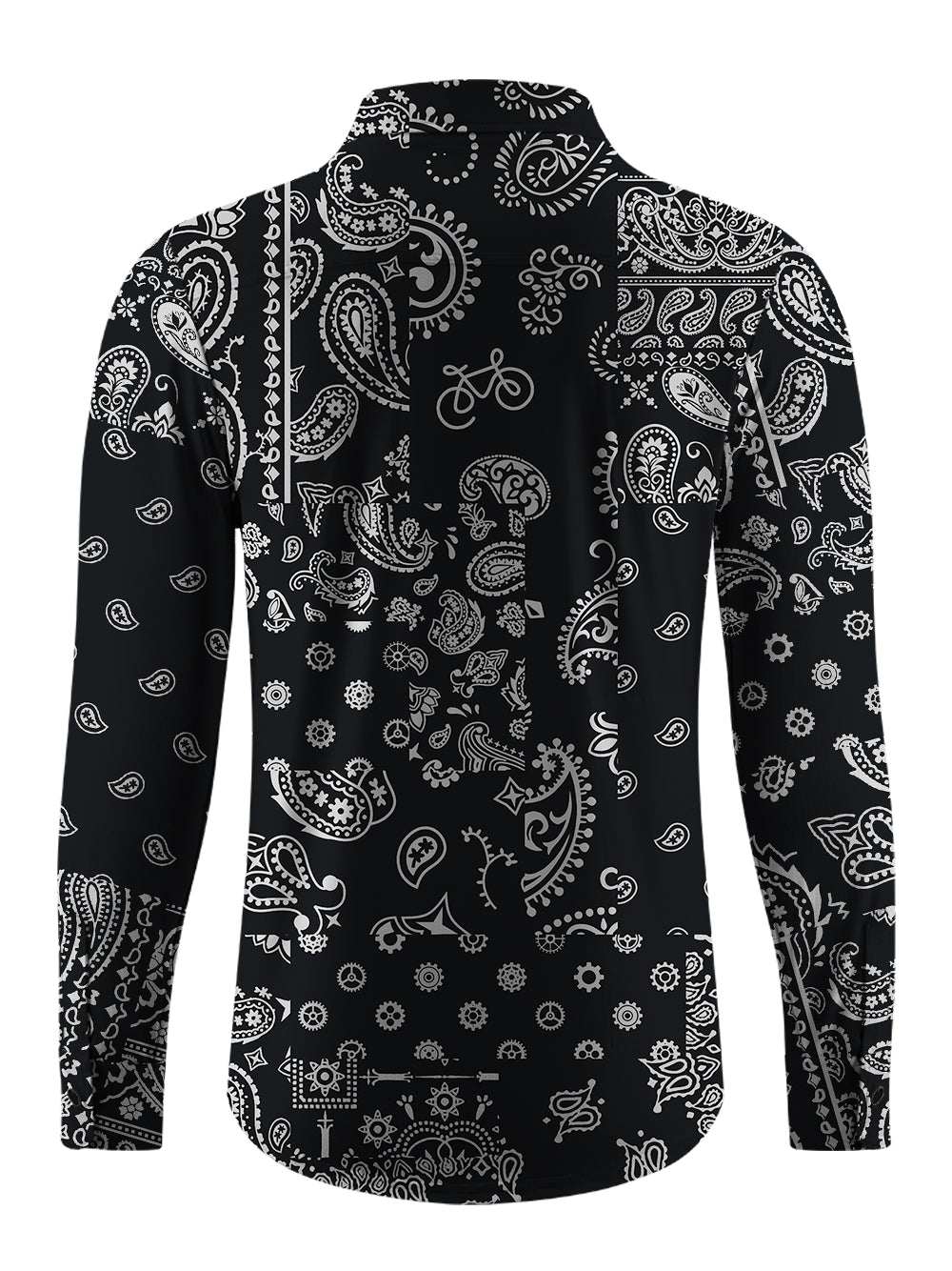Orionride Gear Cashew Flower Men's Stretchy Breathable Long Sleeve Gravel Shirt