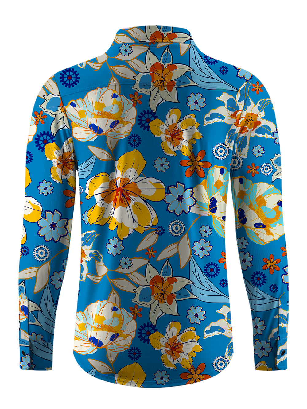 Orionride Budding Flowers Men's Stretchy Breathable Long Sleeve Gravel Shirt