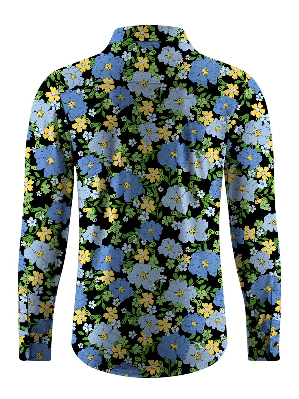 Orionride Tropical Floral Chain Men's Stretchy Breathable Long Sleeve Gravel Shirt