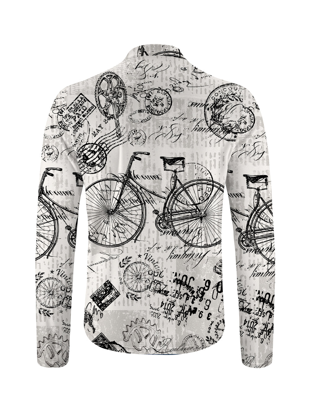 Orionride Nostalgic Bicycle Long Sleeve Half Zipper Mountain Bike Jersey