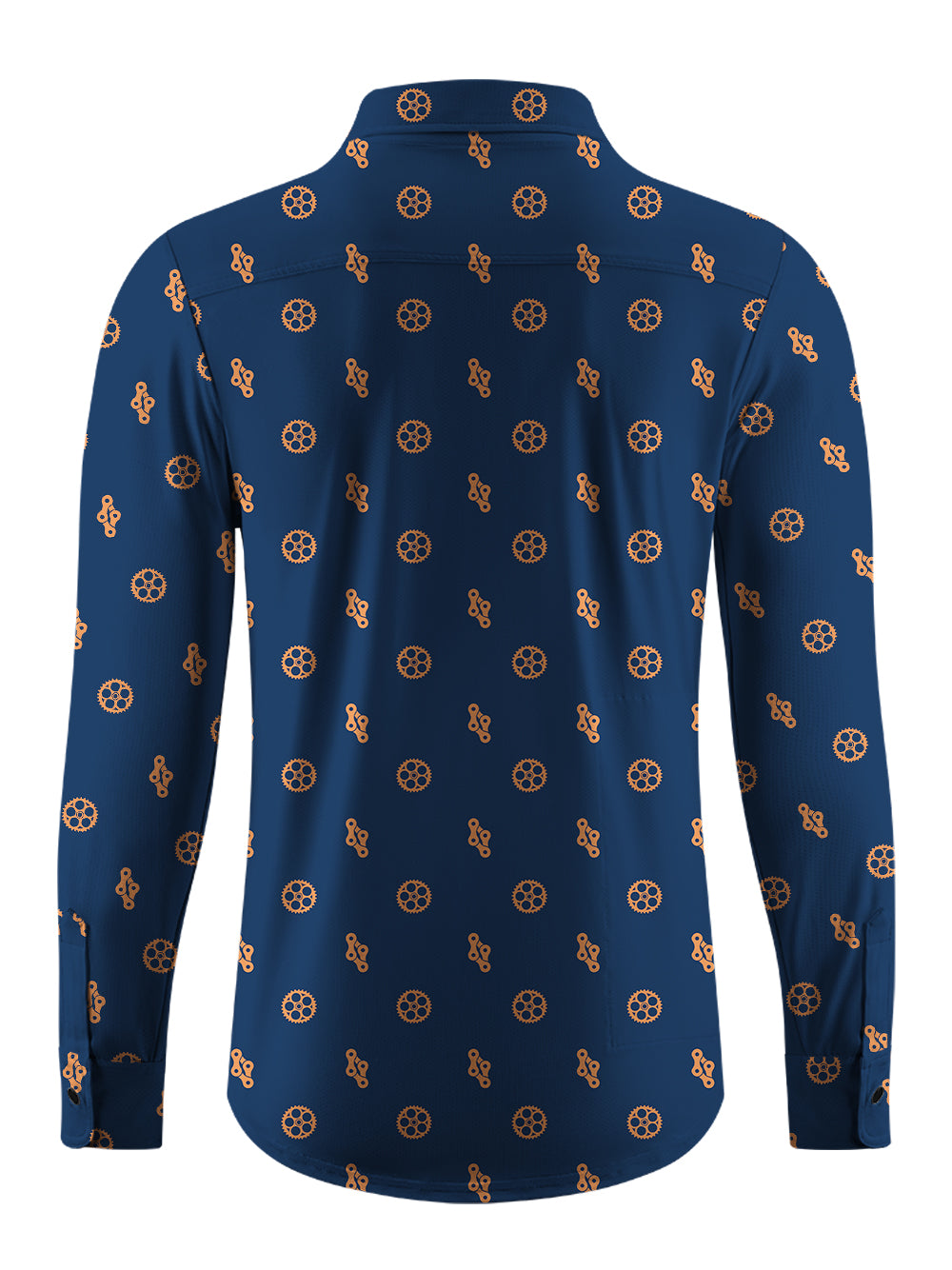 Orionride Gears And Chains Men's Stretchy Breathable Long Sleeve Gravel Shirt